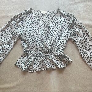 Elegant Black and White Spotted Women's Blouse